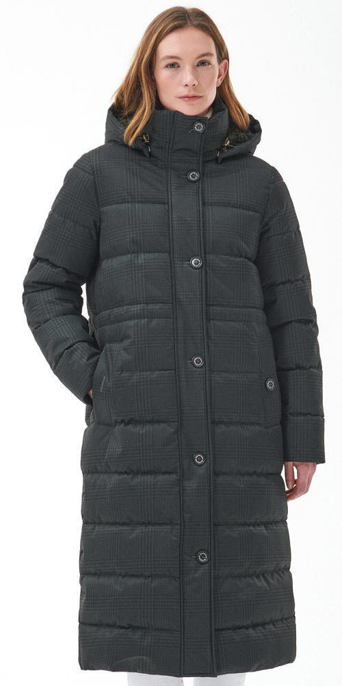 Barbour roseroot extra discount long quilted puffer coat